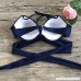 Alangbudu Women's Push-up Halter Criss Cross Bandage Ruched Cut Out Strappy Bottoms Bikini Swimsuits Black B07PDQ5Q1Z
